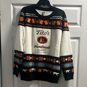 Tito's Black and Orange Crewneck Sweater
